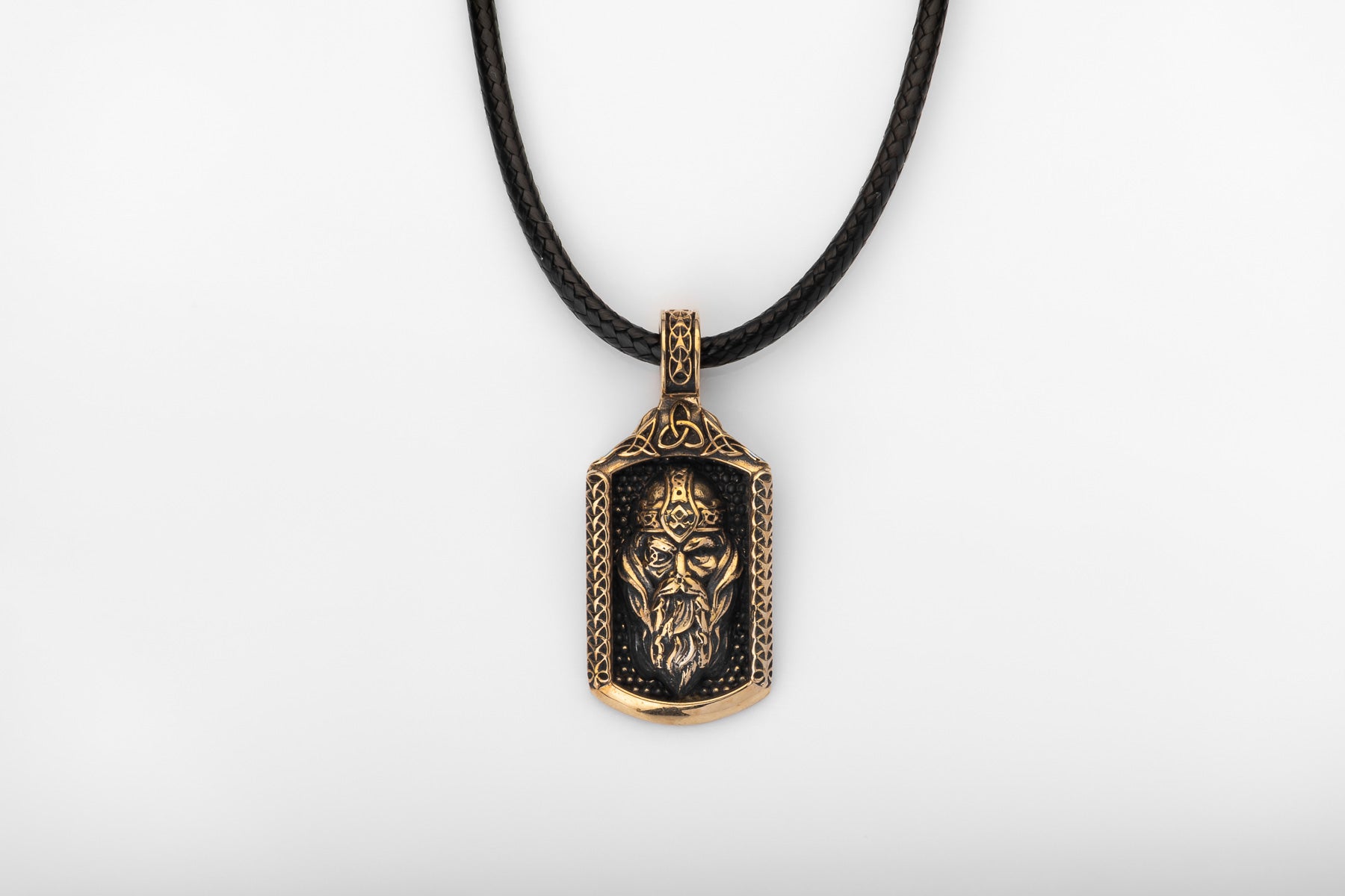 vkngjewelry Pendant Solid Brass Odin Pendant Handcrafted Viking Allfather Necklace