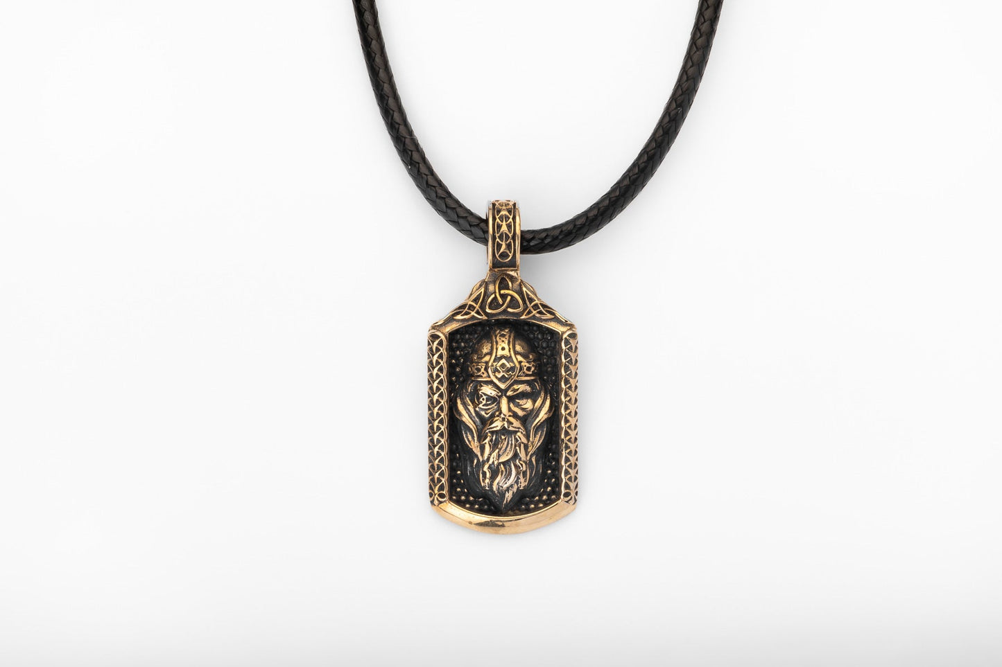 vkngjewelry Pendant Solid Brass Odin Pendant Handcrafted Viking Allfather Necklace