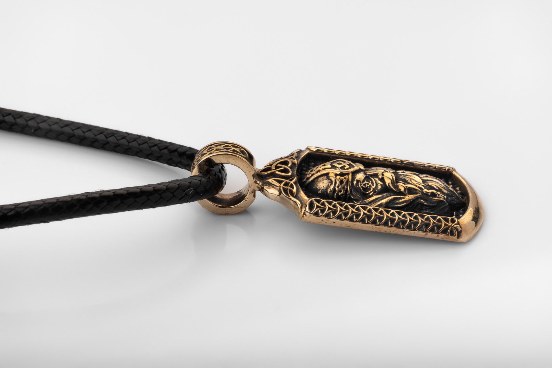 vkngjewelry Pendant Solid Brass Odin Pendant Handcrafted Viking Allfather Necklace