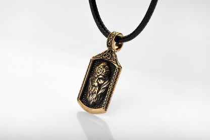 vkngjewelry Pendant Solid Brass Odin Pendant Handcrafted Viking Allfather Necklace