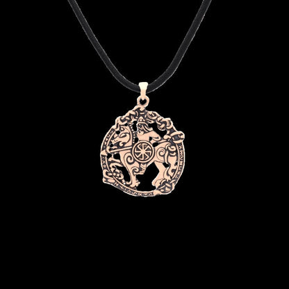 vkngjewelry Pendant Odin Riding Sleipnir Bronze Pendant