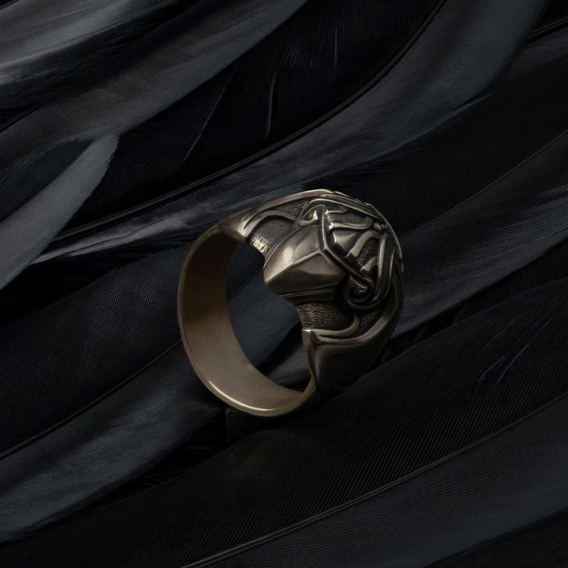 vkngjewelry Bagues Odin's Crow Bronze Nordic Ring