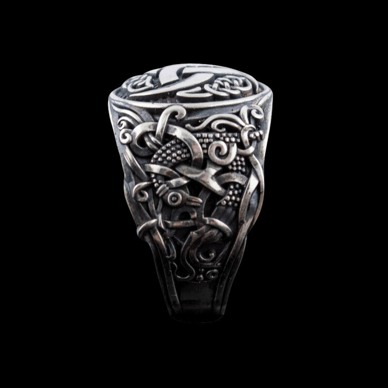 vkngjewelry Bagues Handcrafted Odin’s Horns Mammen Style Sterling Silver Ring
