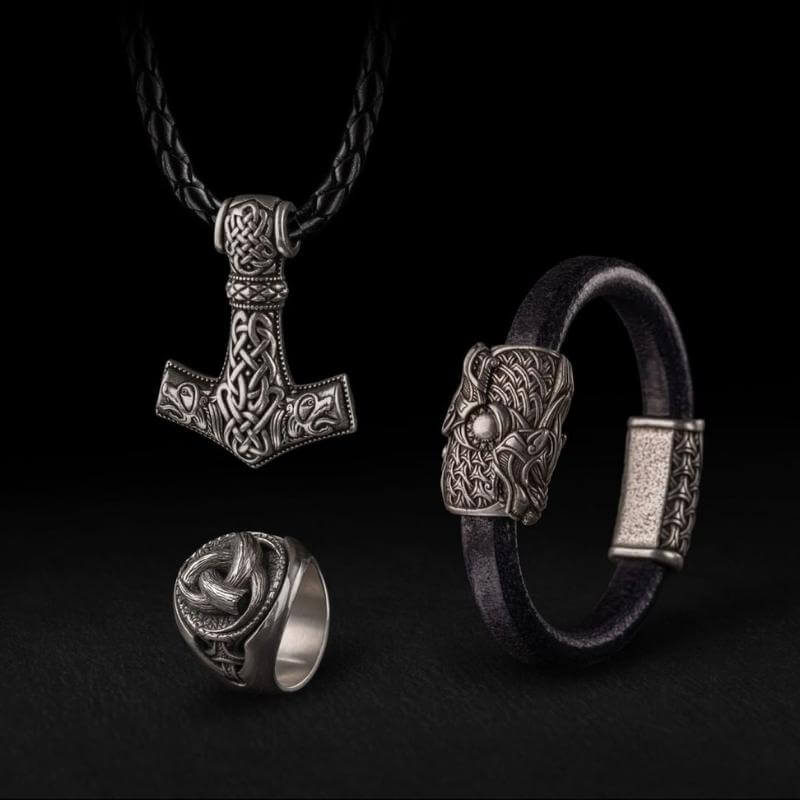 vkngjewelry Bagues Odin's Horns Silver Ring