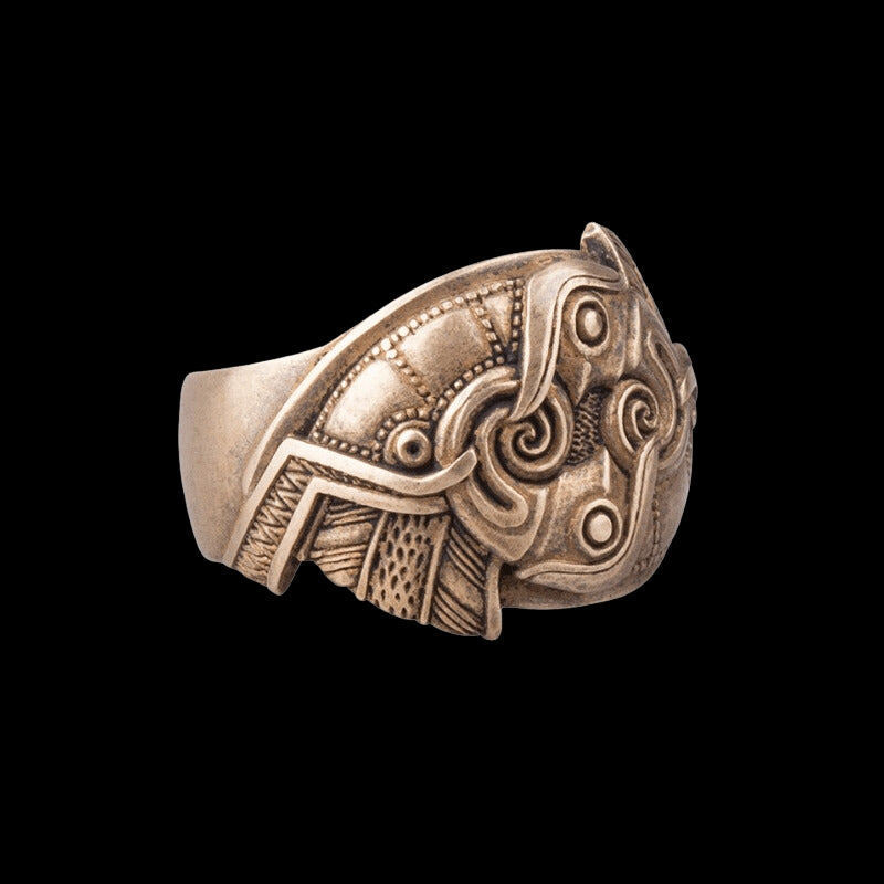 vkngjewelry Bagues Handcrafted Odin's ravens Bronze Ring