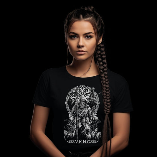 Printify T-Shirt Odin the Wanderer V.K.N.G™ T-shirt Girly Cut