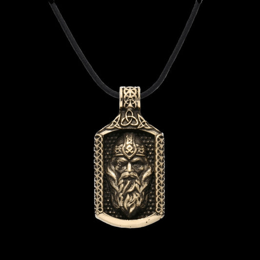vkngjewelry Pendant Odin with Viking Symbol Bronze Pendant