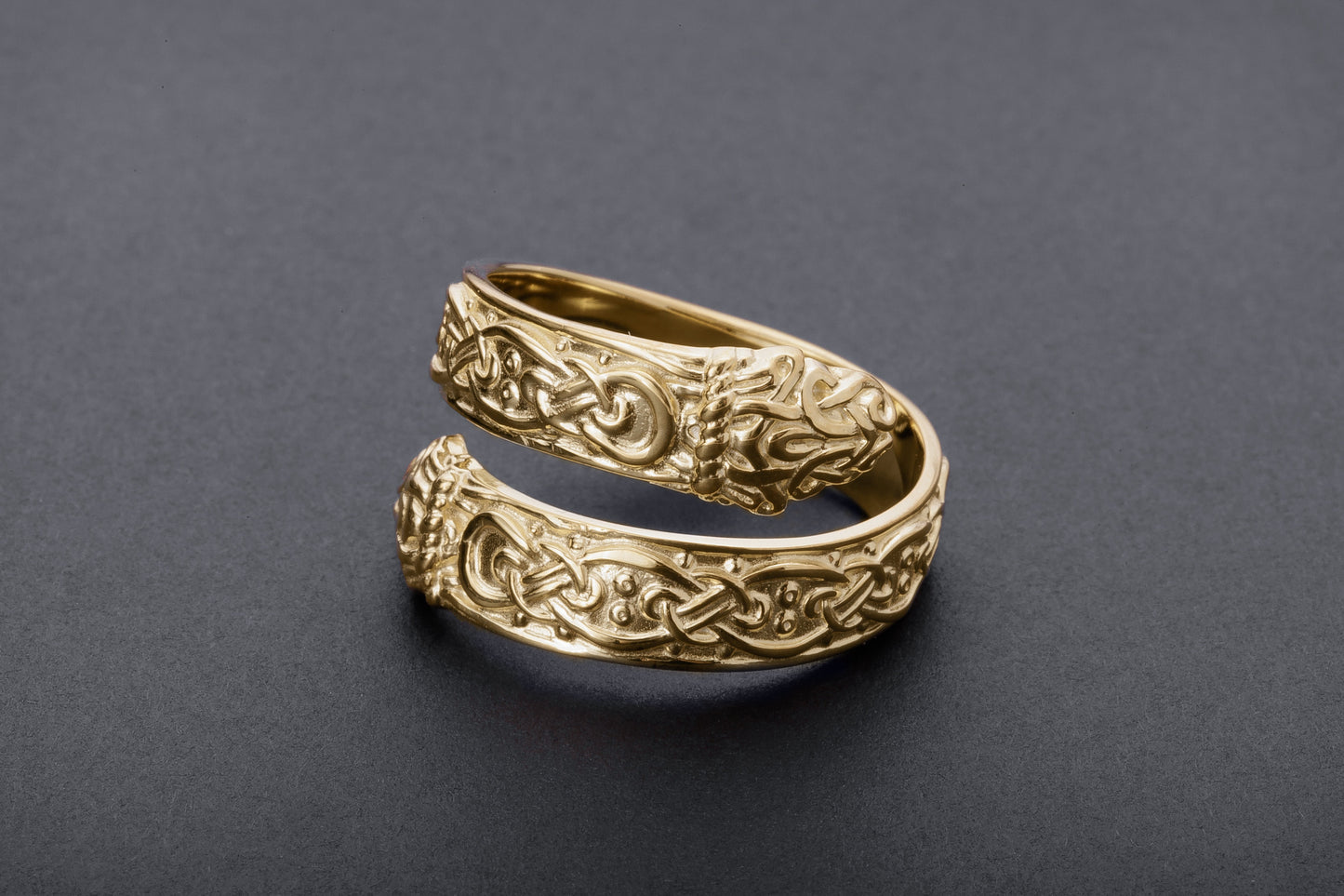 vkngjewelry Ring Handcrafted Ouroboros Ornament Norse Gold Ring