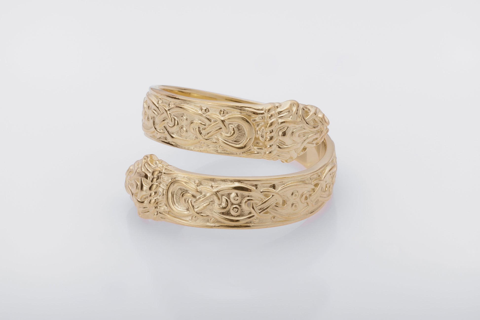 vkngjewelry Ring Handcrafted Ouroboros Ornament Norse Gold Ring