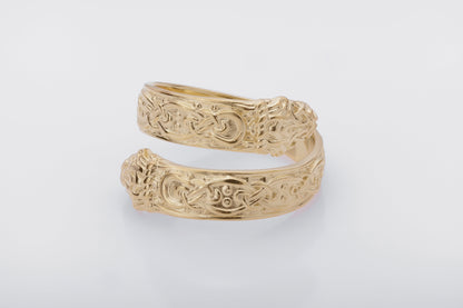 vkngjewelry Ring Handcrafted Ouroboros Ornament Norse Gold Ring