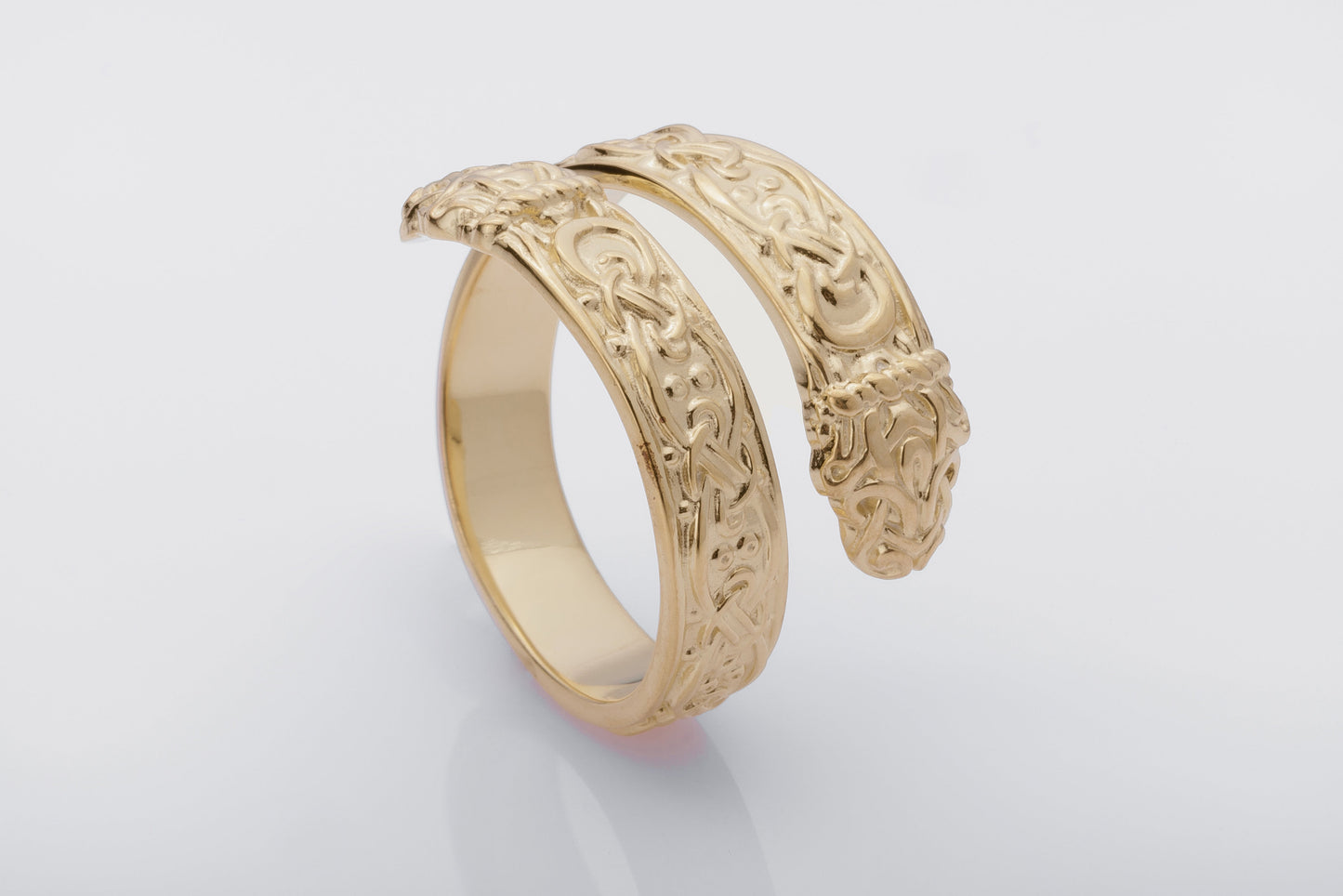 vkngjewelry Ring Handcrafted Ouroboros Ornament Norse Gold Ring