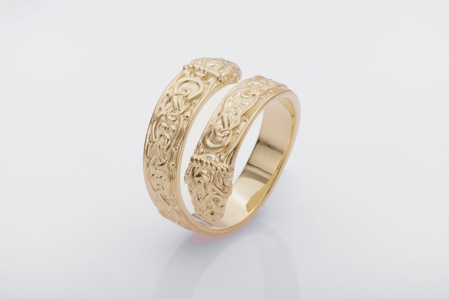 vkngjewelry Ring Handcrafted Ouroboros Ornament Norse Gold Ring
