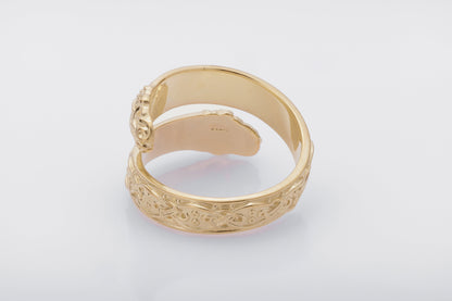 vkngjewelry Ring Handcrafted Ouroboros Ornament Norse Gold Ring