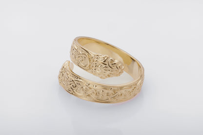 vkngjewelry Ring Handcrafted Ouroboros Ornament Norse Gold Ring