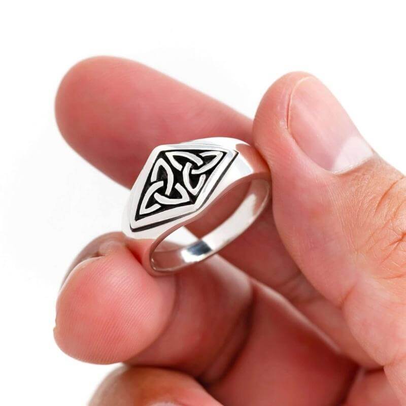 vkngjewelry Bagues 925 Sterling Silver Celtic Triquetra Ring