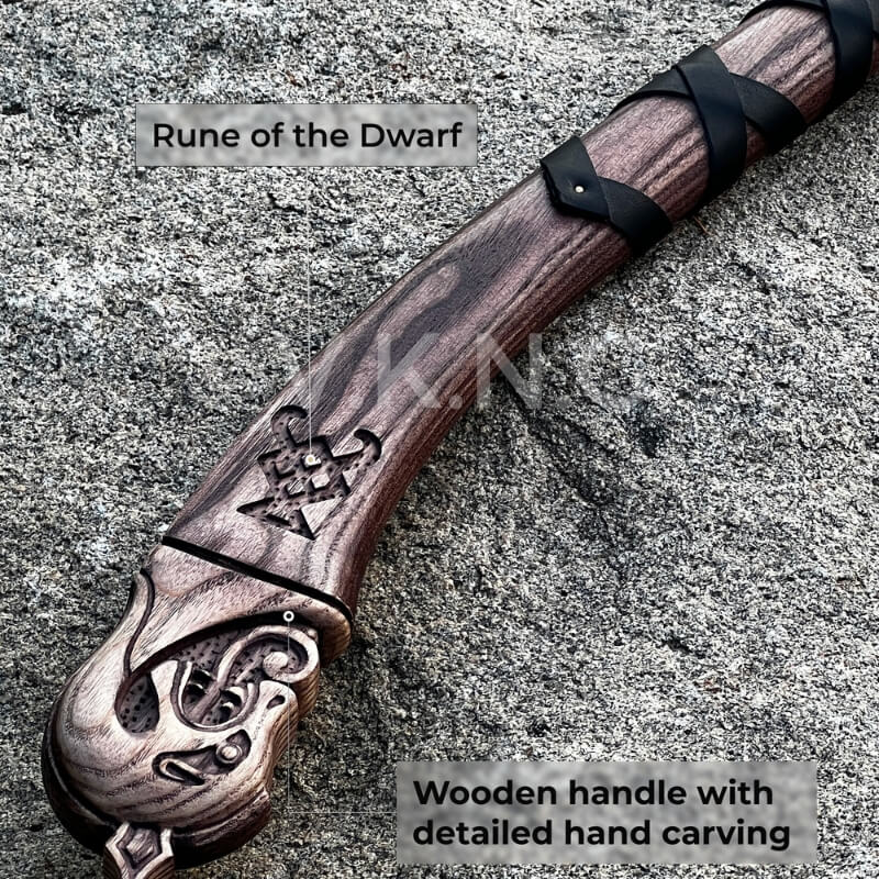 vkngjewelry hache Leviathan Axe With Leather Wrap Hand-Forged