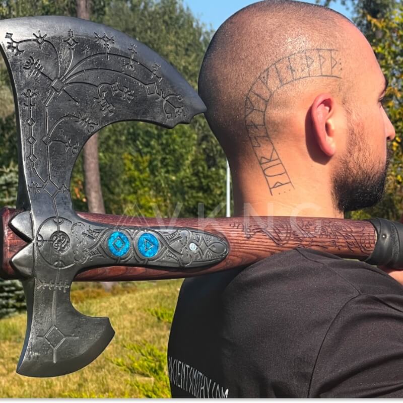 vkngjewelry hache Hand-forged Gold Leviathan Axe