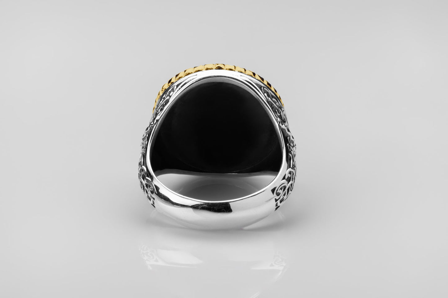 vkngjewelry Ring Viking Urnes Style Silver Ring with Gold Plated Overlay