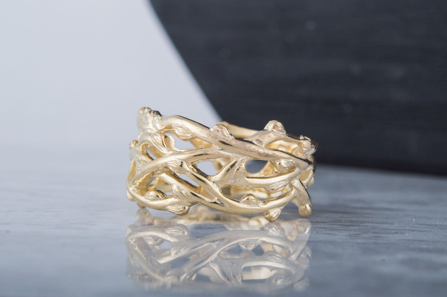 vkngjewelry Ring Handcrafted Plexus Branches Gold Ring