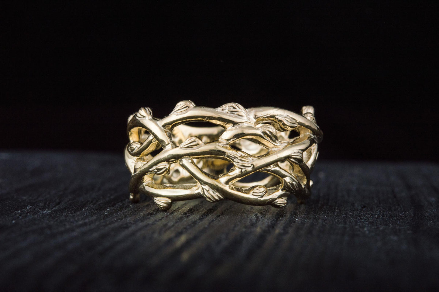 vkngjewelry Ring Handcrafted Plexus Branches Gold Ring