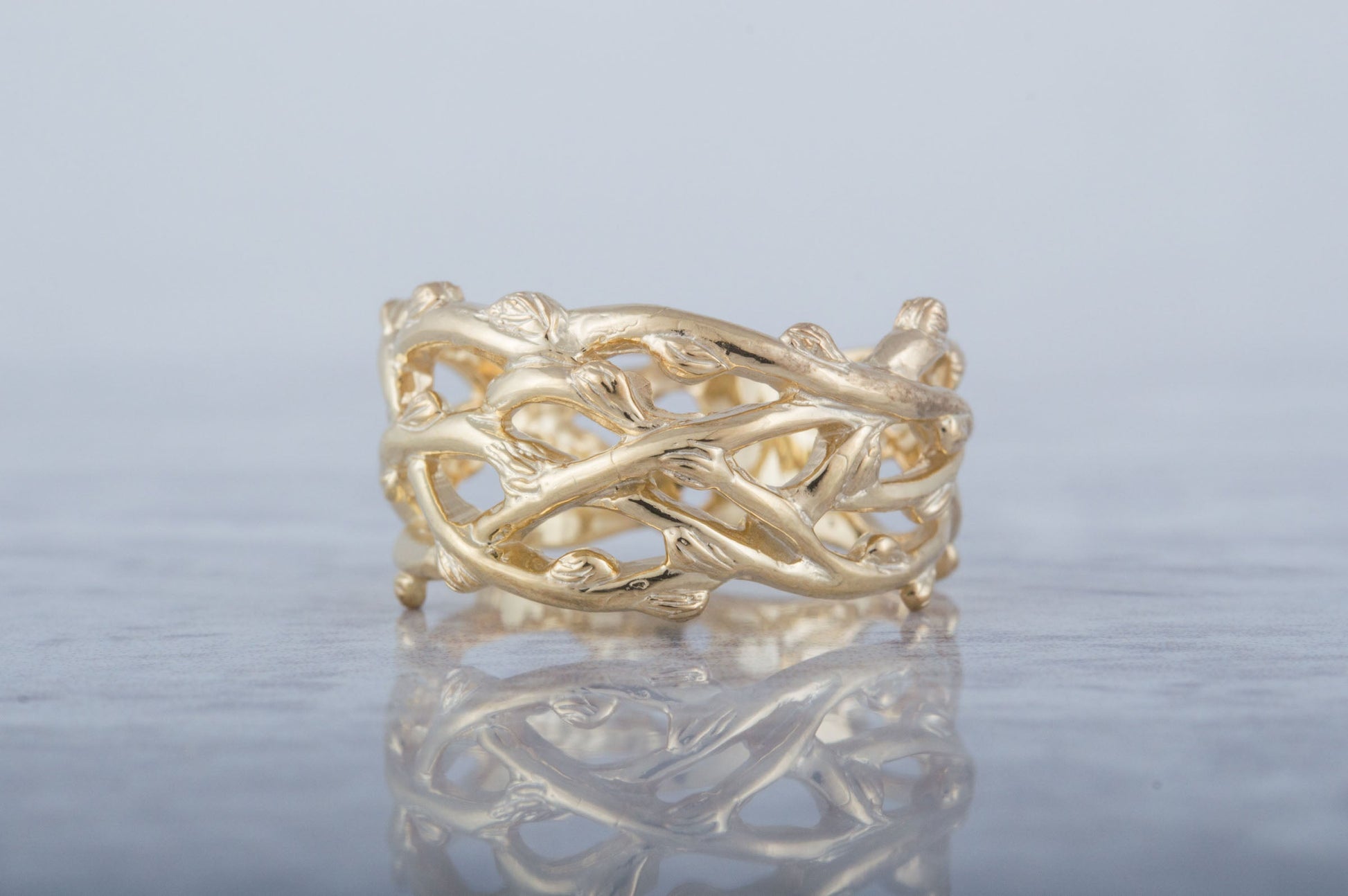 vkngjewelry Ring Handcrafted Plexus Branches Gold Ring