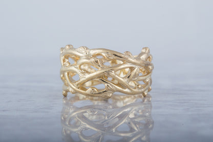 vkngjewelry Ring Handcrafted Plexus Branches Gold Ring