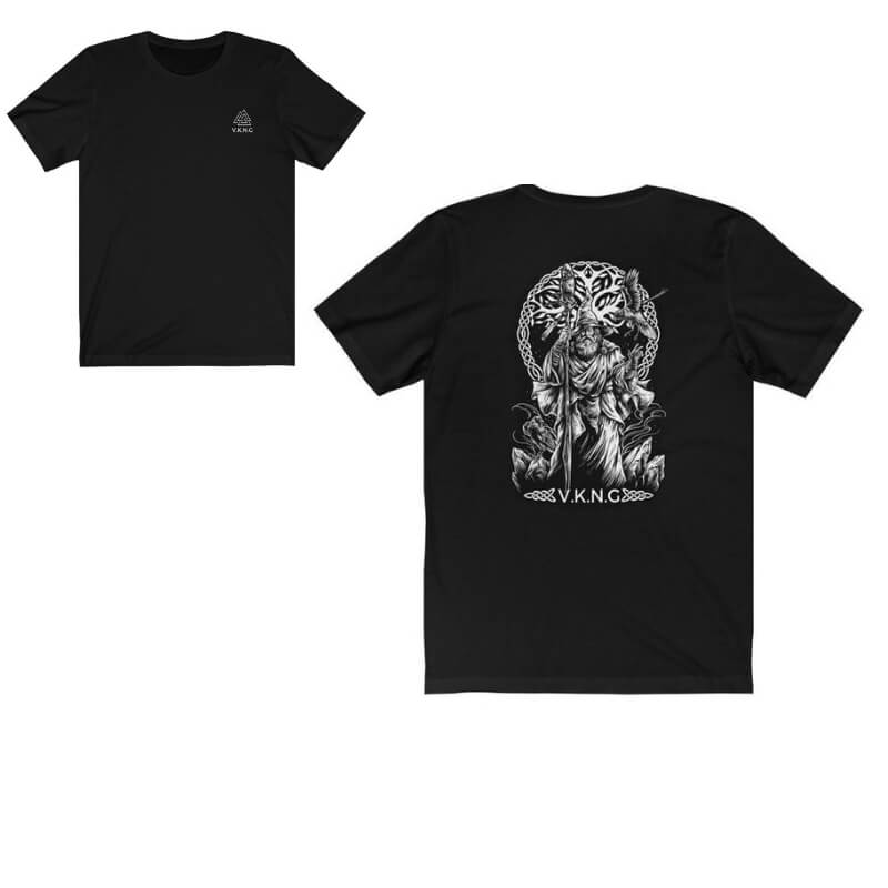 Printify T-Shirt V.K.N.G™ Odin the Wanderer T-shirt (Logo + Back)