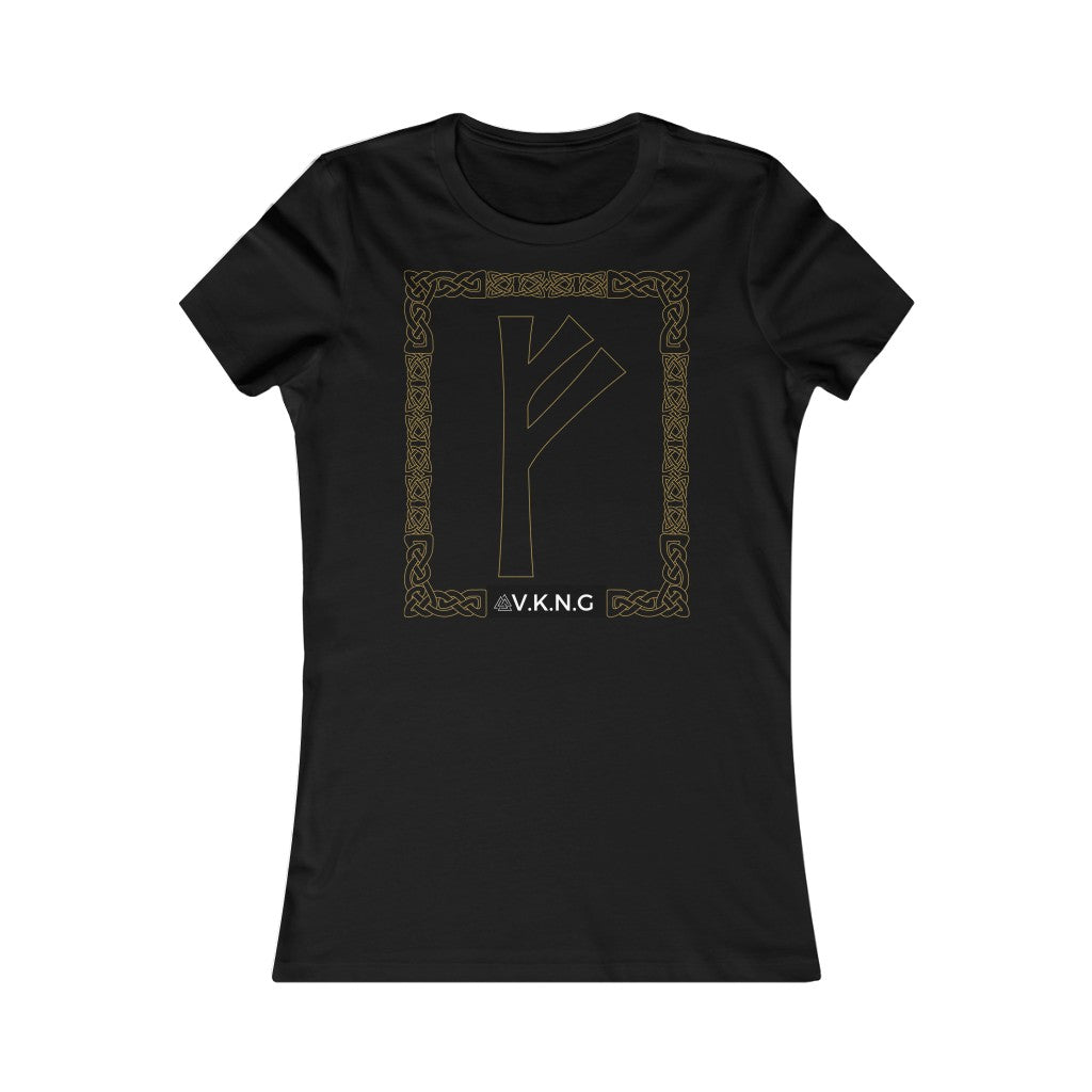 Printify T-Shirt Fehu Rune Norse Designs V.K.N.G™  T-shirt Girly Cut