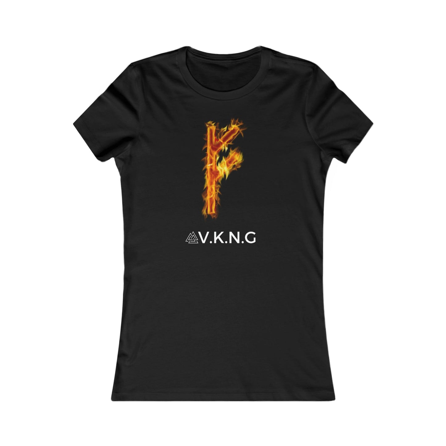 Printify T-Shirt Fehu Flaming Rune V.K.N.G™ T-shirt Girly Cut