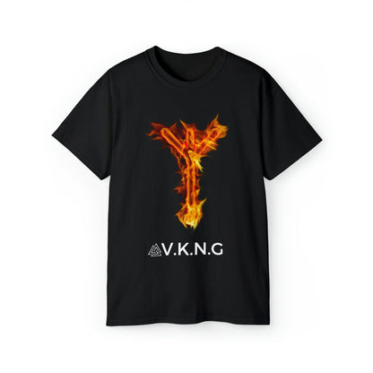 Printify T-Shirt Algiz Flaming Rune V.K.N.G™ T-shirt