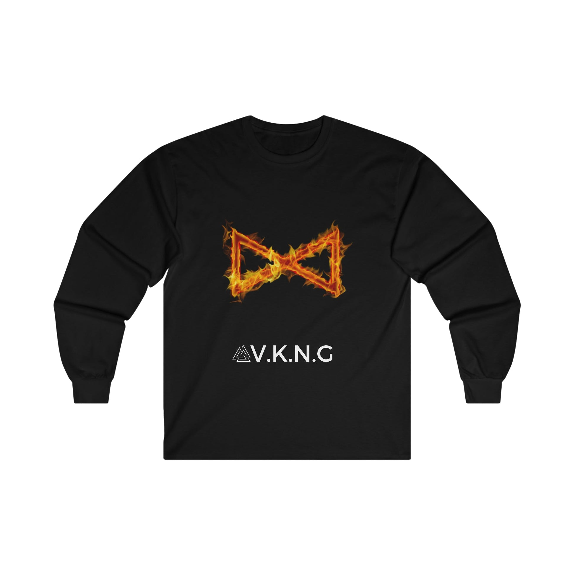 Printify Long-sleeve Dagaz Flaming Rune V.K.N.G™ Long Sleeve