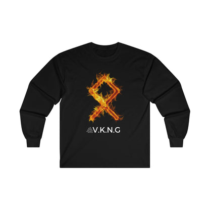 Printify Long-sleeve Othala Flaming Rune V.K.N.G™  Long Sleeve