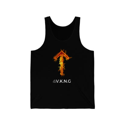 Printify Tank Top Tiwaz Flaming Rune V.K.N.G™ Tank top