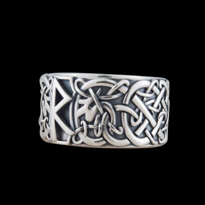 vkngjewelry Bagues Raido Rune Scandinavian Ornament Sterling Silver Ring