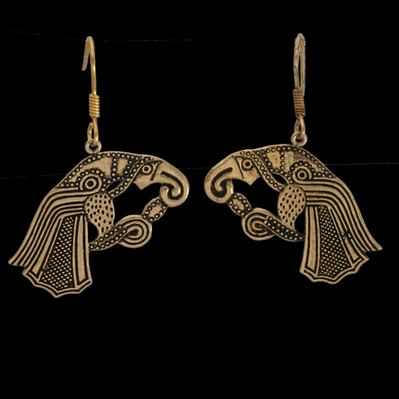 vkngjewelry boucle d'oreilles Raven Bronze Earrings