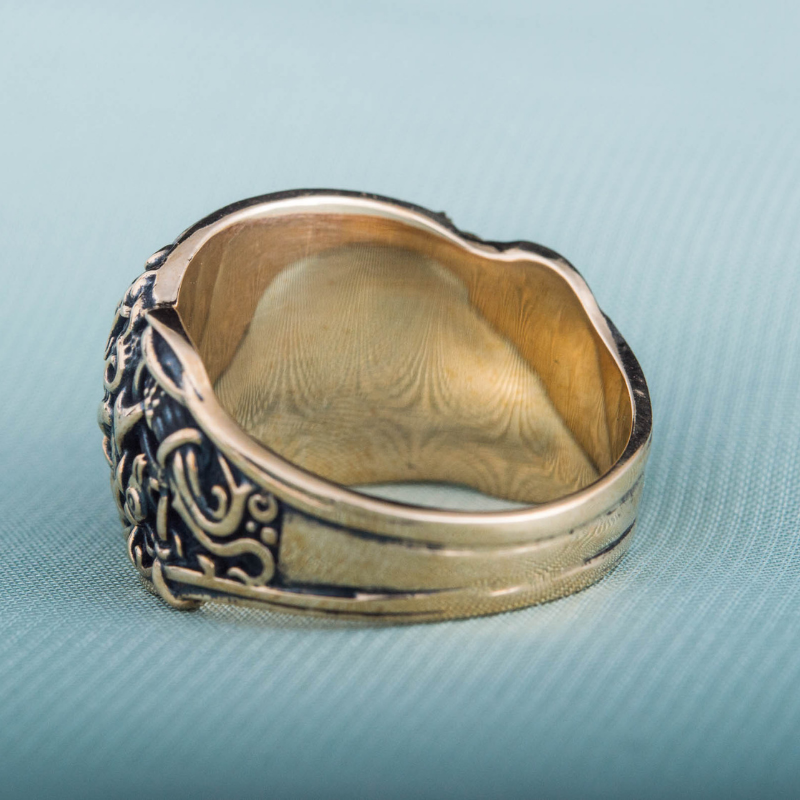vkngjewelry Bagues Raven Mammen Ornament Bronze Ring