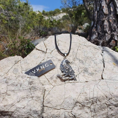 vkngjewelry Pendant Raven Ornament Norse Amulet Sterling Silver Pendant