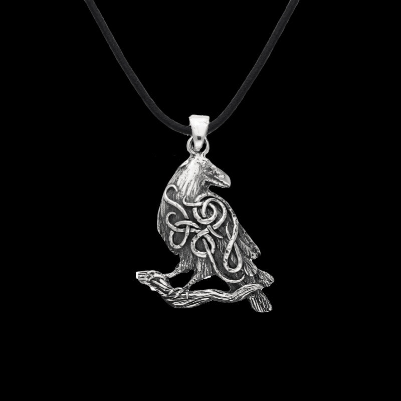 vkngjewelry Pendant Raven Ornament Norse Amulet Sterling Silver Pendant