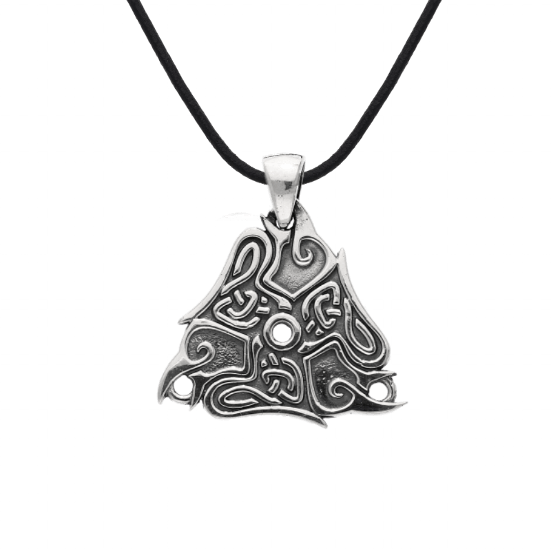 vkngjewelry Pendant Raven Wheel Ornament Sterling Silver Pendant