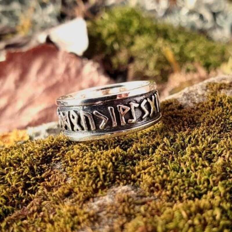 vkngjewelry Bagues Runic Circle Ring Sterling Silver