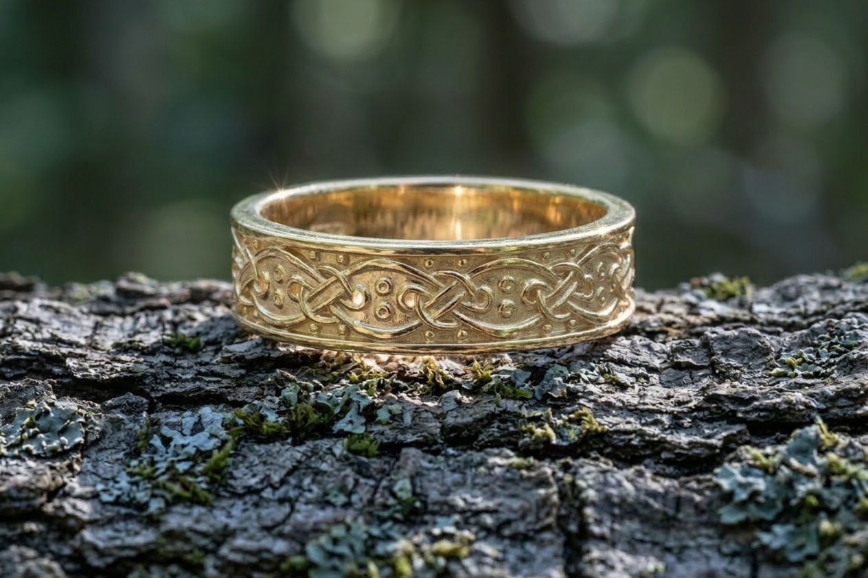 vkngjewelry Ring Handcrafted  Scandinavian Ornament Gold Ring