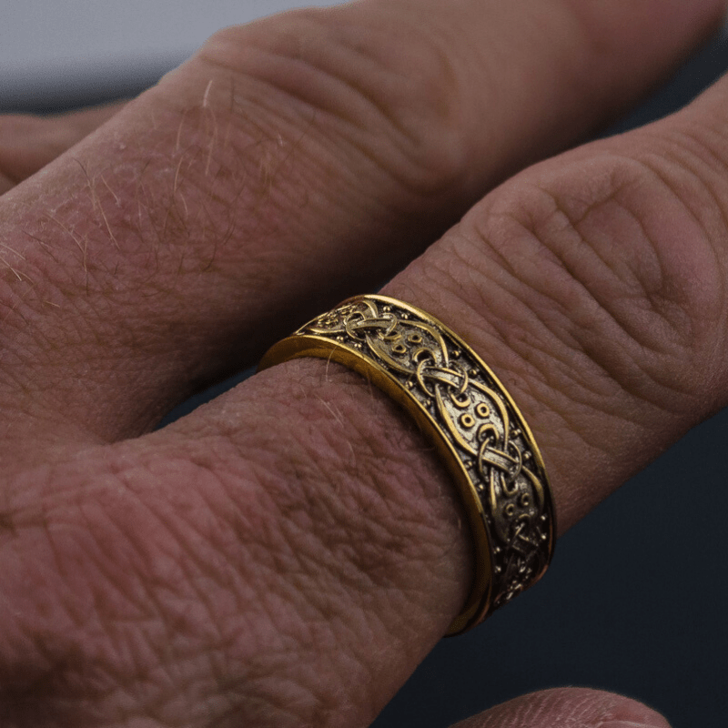 vkngjewelry Bagues Scandinavian Ornament Gold Ring