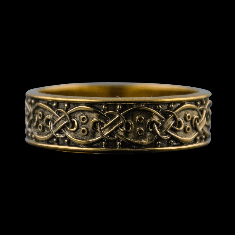 vkngjewelry Bagues Handcrafted  Scandinavian Ornament Gold Ring