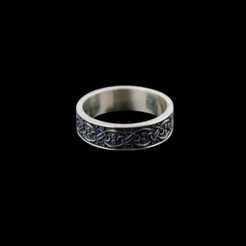 vkngjewelry Bagues Handcrafted  Scandinavian Ornament Silver Sterling Ring