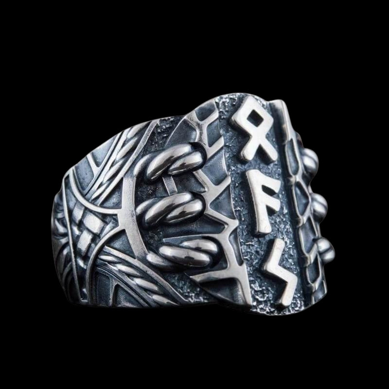 vkngjewelry Bagues Handcrafted Scandinavian Runes Sterling Silver Ring