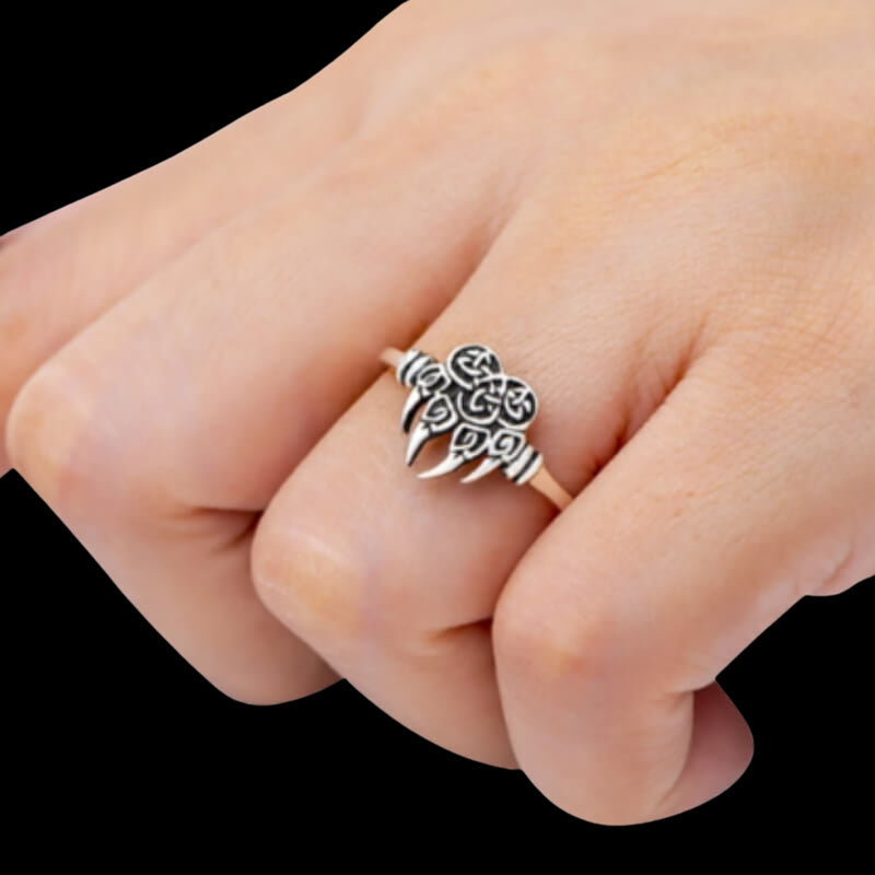 vkngjewelry Bagues Shieldmaiden Bear Claw Sterling Silver Ring