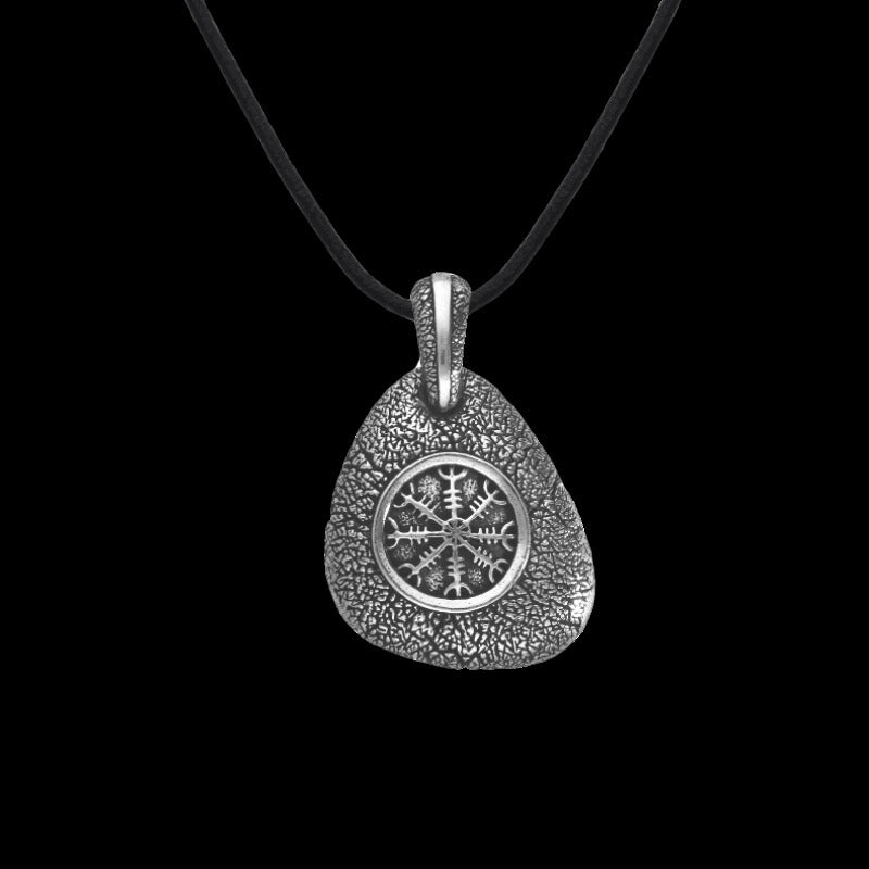 vkngjewelry Pendant Silver Aegishjalmur Stone pendant