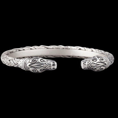 vkngjewelry Bracelet Handcrafted Silver Cuff Hati & Skoll Viking Bracelet