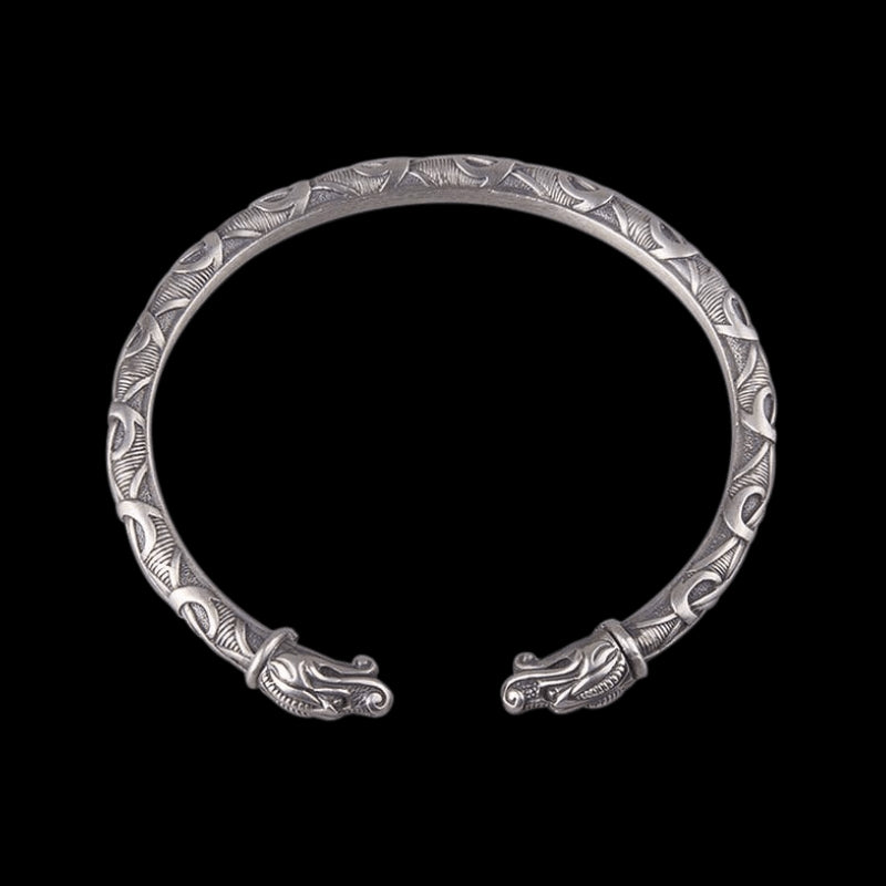 vkngjewelry Bracelet Handcrafted Silver Dragon's Cuff