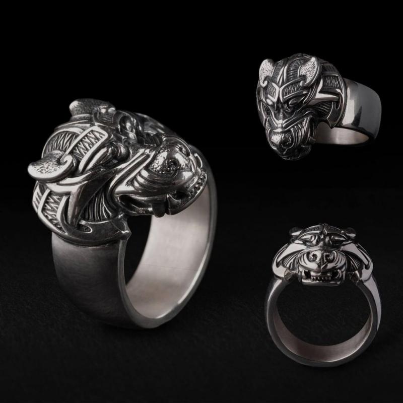 vkngjewelry Bagues Silver Fenrir Ring